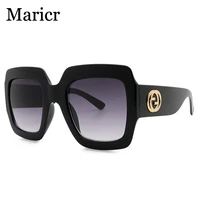 maricr 2022 vintage oversized square women sunglasses brand designer gradient lens sun glasses fashion retro black large