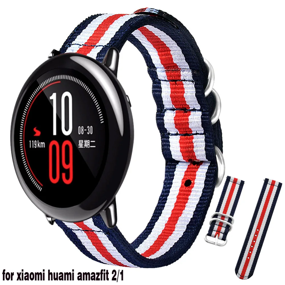 YHNUJM полотно холста для Amazfit ремешок 22 мм Xiaomi Huami Stratos Band 2/1 Pace браслет | Электроника