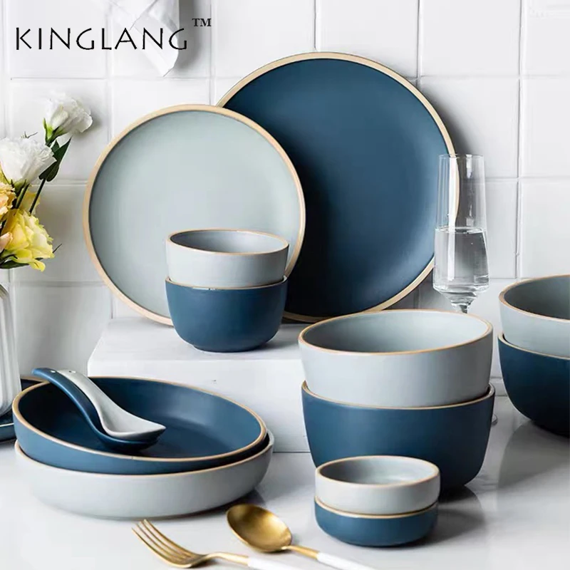 1 шт. Kinglang Morandi креативная Бытовая керамическая миска тарелка столовая миска для десерта миска для супа миска для риса 4 цвета