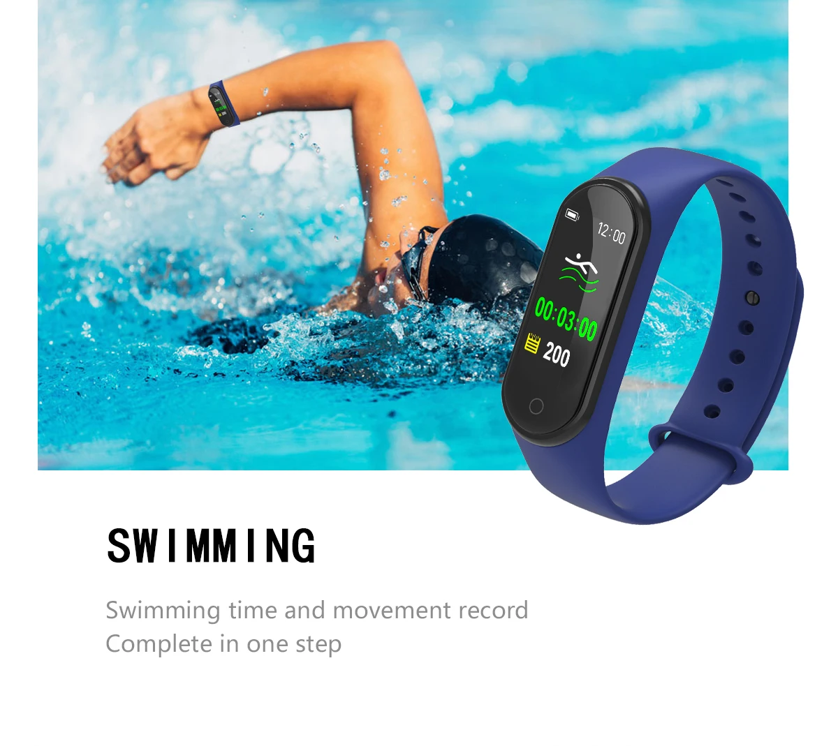 Smart Fitness Bracelet M4 Tracker Waterproof Pedometer Blood Pressure Watch Support Multi-Languauge Wristband For Men Women Kids