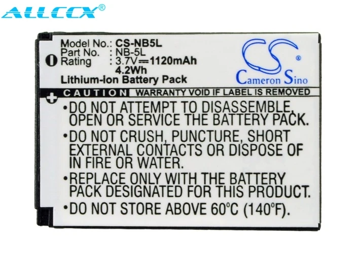 NB 5L батареи Cameron Sino 1120mAh для Canon Digital IXUS 800 IS 850 860860 870 900 950 960 970 IS|Цифровые