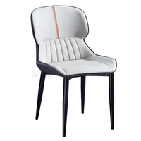 nordic dining chair simple soft bag stool back restaurant chair negotiation hotel chair metal nail chair