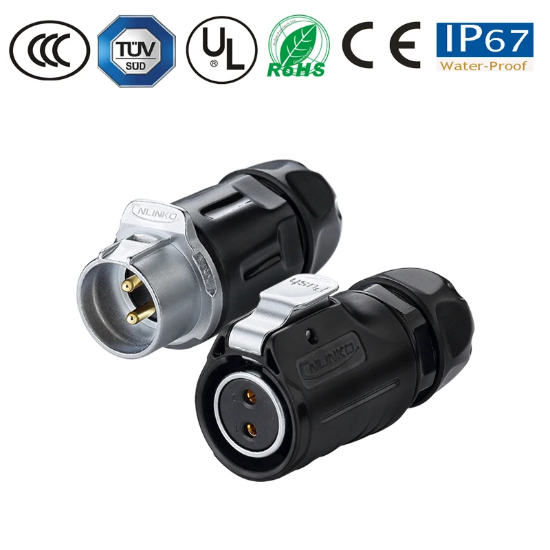 Водонепроницаемый разъем IP67 M20 2/3/4/5/7/9/12 pin pastic + металлический штекер гнездовой