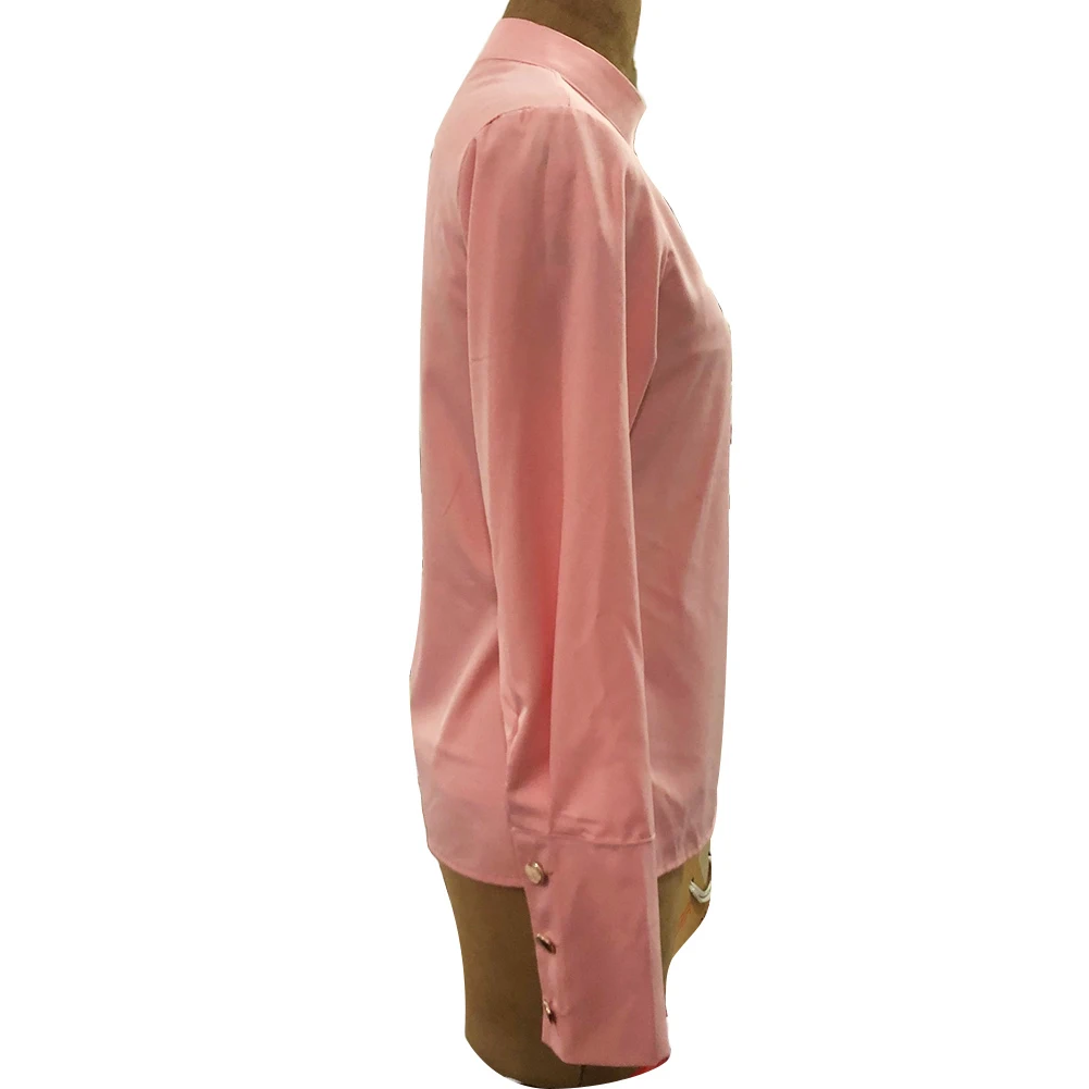 Весна-Осень 2020 Модная элегантная рубашка Офисная Женская однотонная блузка с