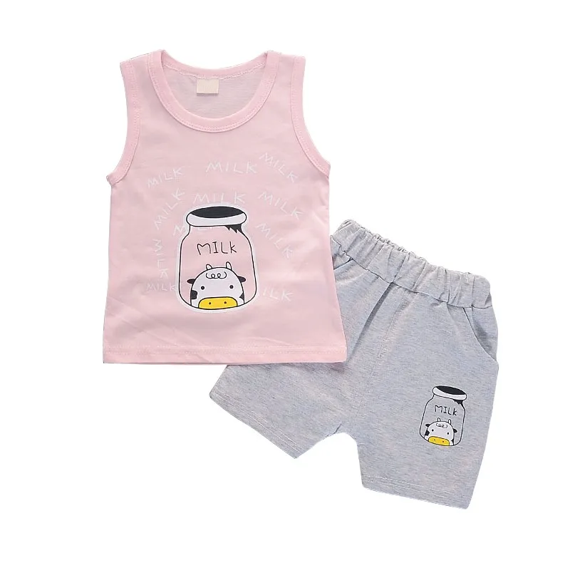 Casual Toddler Outfits Baby Boy Summer Clothes Newborn Boy Clothing Set Sports T-shirt+ Shorts Suits Leaves Print Clothes - Цвет: SZ0569-P