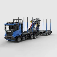 moc 65379 xt series forestry engineering truck timber transporter compatible with le hi tech puzzle engineering truck