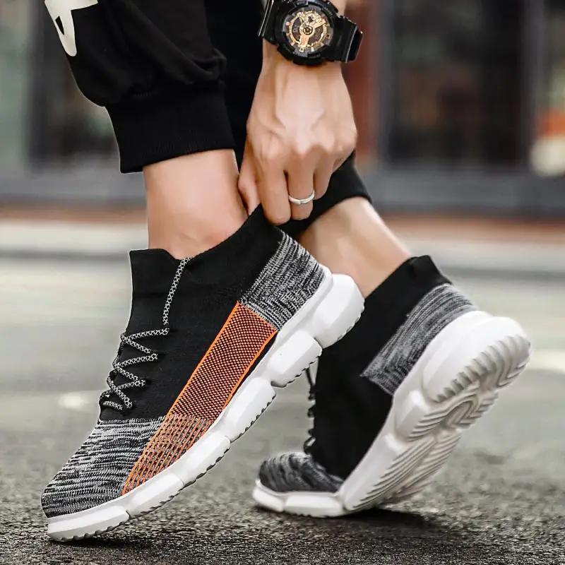 

2020 New Men Sneakers Ultralight Large Size 39-46 Breathable Men's Shoes Casual Lace-up Tenis Masculino Support Dropshipping