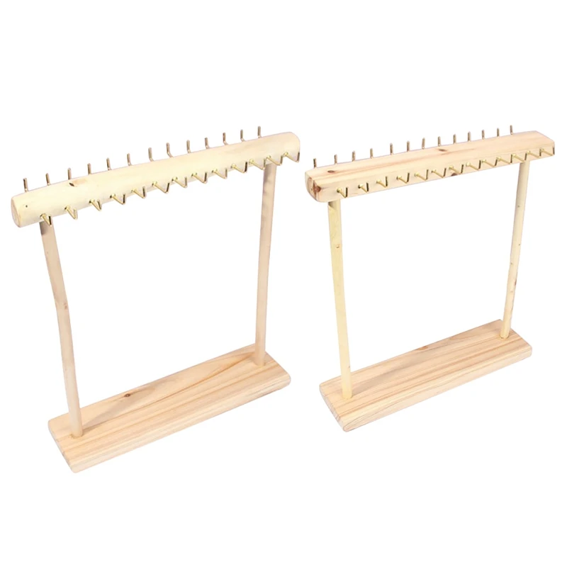 

26 Hook Solid Wood Vintage Necklace Display Stand Jewelry Display Stand Earring Pendant Storage Rack