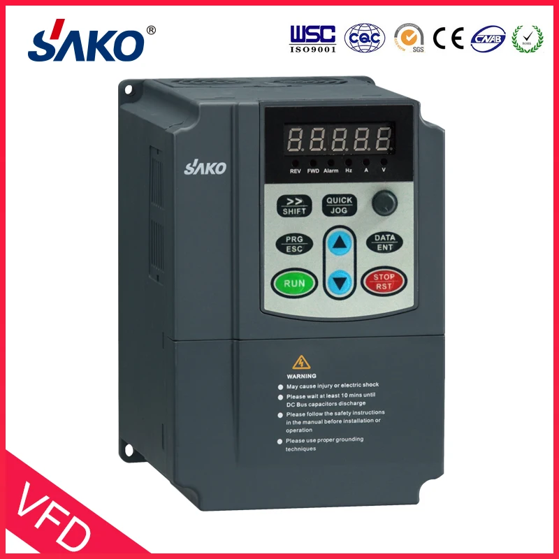 

SAKO SKI600 220V 1.5KW Single Phase Input 2HP VFD Variable Frequency Drive Inverter for Motor Speed Control