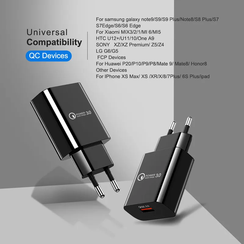 Адаптер для быстрой зарядки iPhone 11 Pro Max 18 Вт 3 0 настенный USB-адаптер с вилкой ЕС/США
