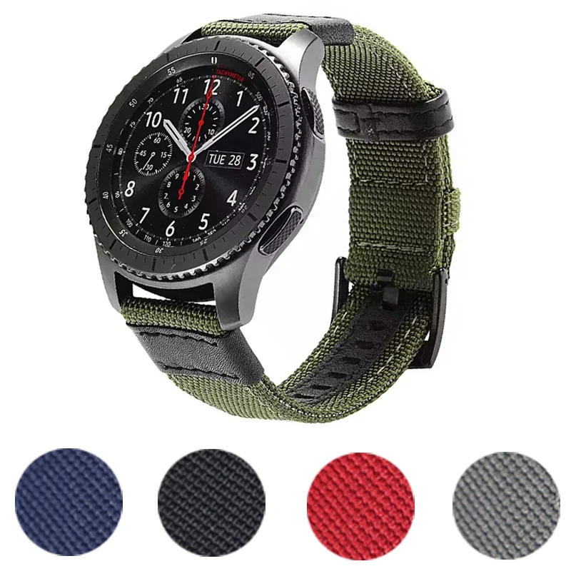 

20mm 22mm watch strap For Samsung Galaxy watch 46mm 42mm Active2 Active1 Gear S3 frontier Sports nylon nato strap