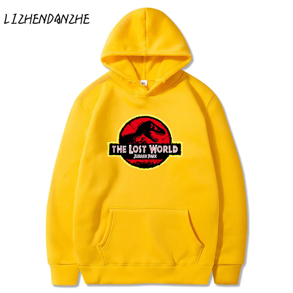 Мужские толстовки бренда Парк Юрского периода повседневные свитшоты с капюшоном