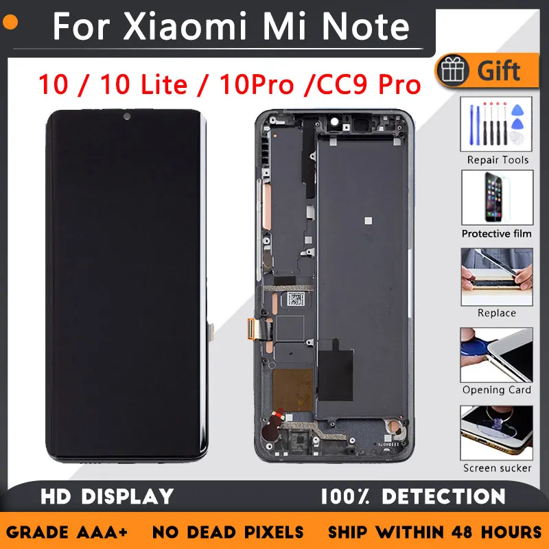 

Super Amoled For Xiaomi Mi Note 10 /Mi Note 10 Lite /Mi Note 10 Pro / CC9 Pro LCD Display Edge Screen Touch Screen