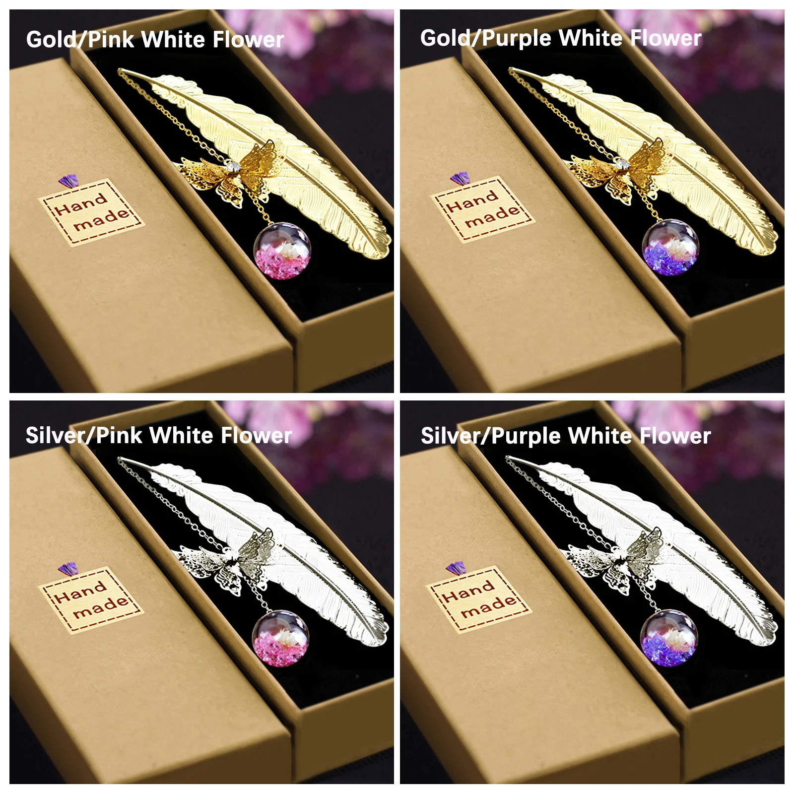 1 шт. креативная Ретро Винтажная закладка перо/бабочка металлические закладки