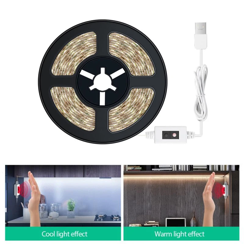 

Smart Sensing LED Light PIR Motion Sensor USB Infinite Dimming Lighting Strip DC 5V SMD2835 LED Light Tape For Closet Wardrobe