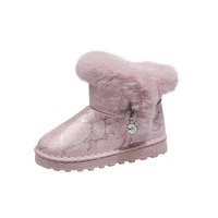 girls princess boots fashion kids boots 2022 winter warm thick plush fluffy with daisy flower pendant children snow boots 25 36