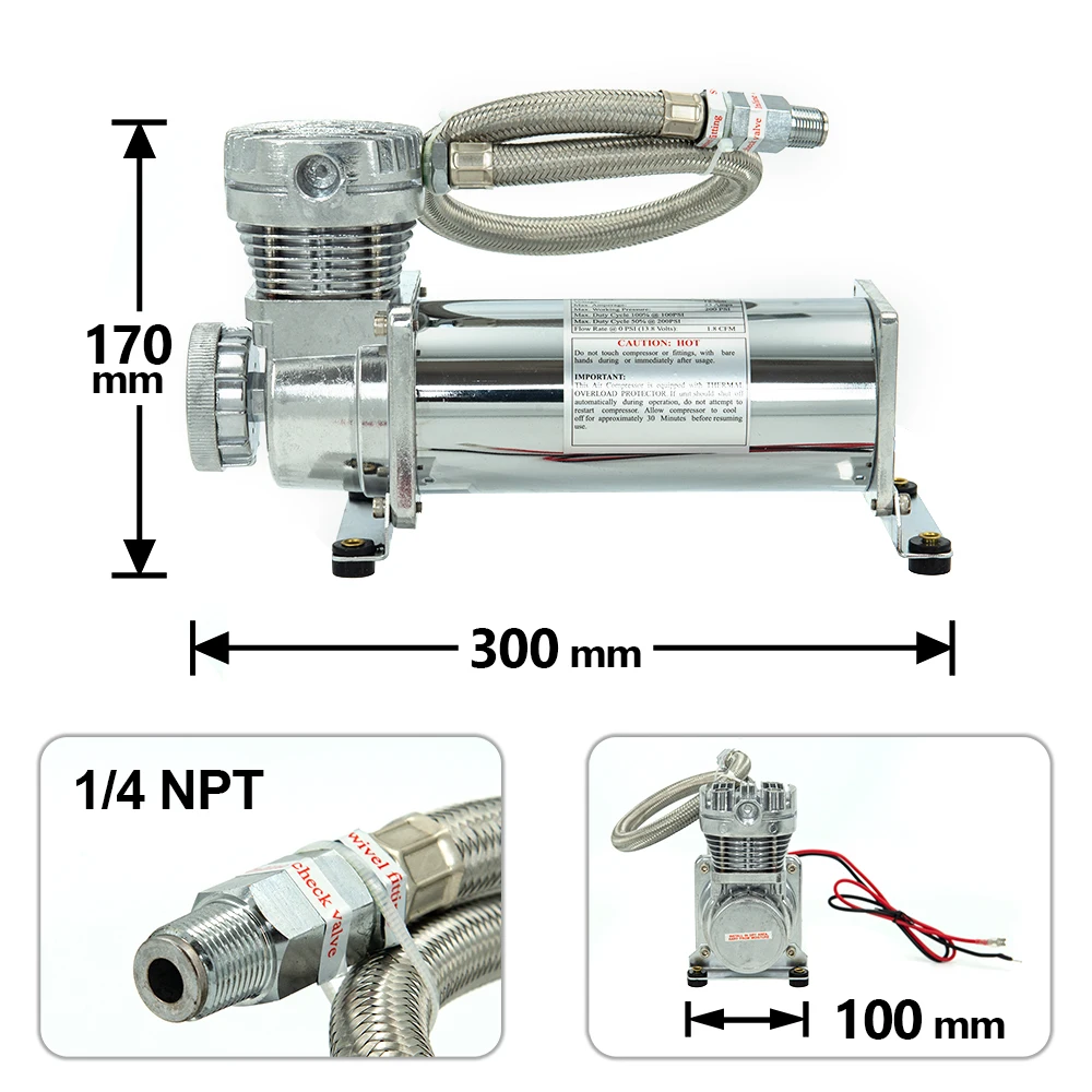 1 шт. DC 12 В 200 PSI выход 1/4 NPT 3/8 автомобильный воздушный подвесной компрессор 14ASC -