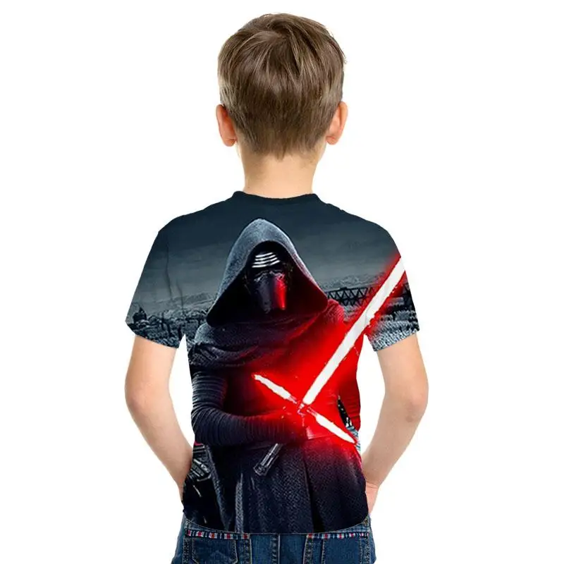 Звездные войны 3D imprimir bien de los hombres/las nias Топы Camiseta de manga corta Caballero Jedi imprimir nios camiseta de moda