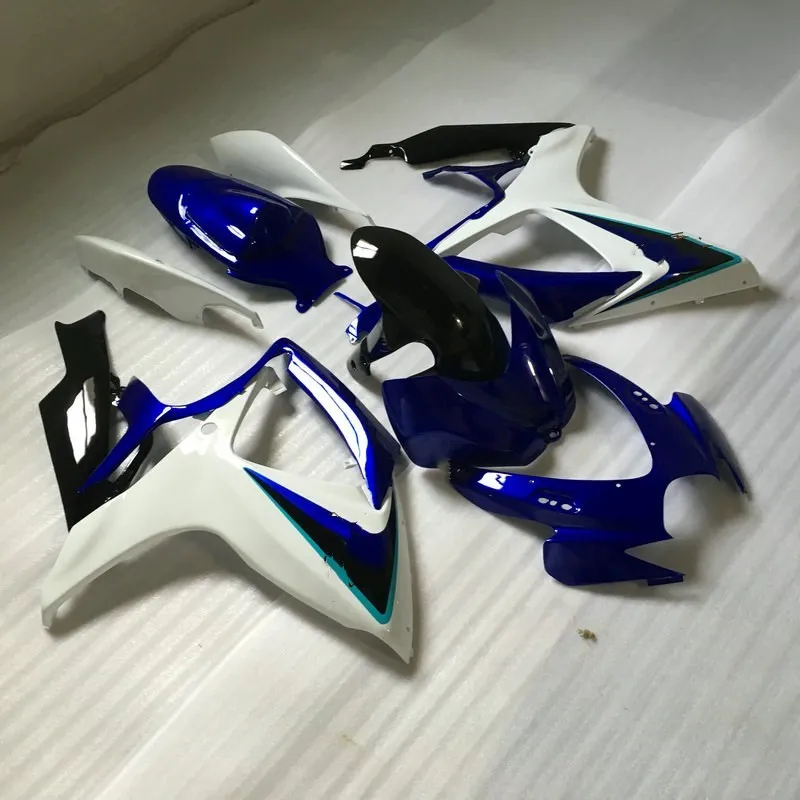 Набор обтекателей мотоцикла для GSXR600 750 06 07 GSXR750 K6 2006 2007 Белый Синий ABS Обтекатели