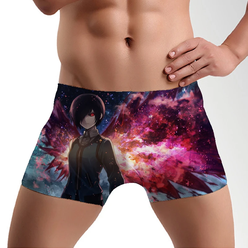 Мужское нижнее белье с принтом аниме Токийский Гуль Короткие трусы для косплея