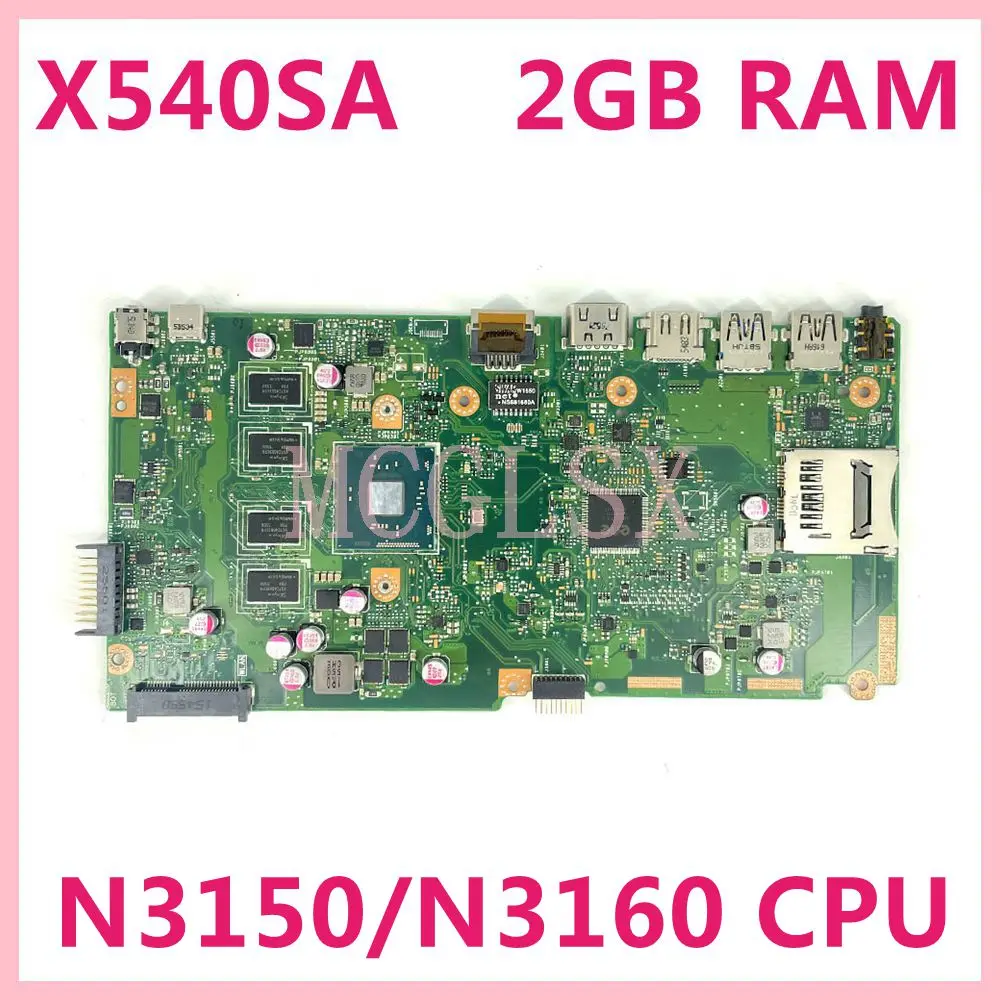 

X540SA mainboard REV 2.0 For Asus X540 X540S X540SA X540SAA F540S laptop motherboard Test ok 2GB-RAM N3150/N3160 CPU