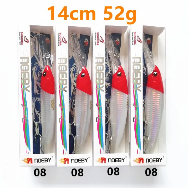 8888 9046-14cm Noeby 4 шт. 12 см/32 г 14 см/52 г 16 см/73 г Длинные литья жесткая приманка для рыбалки воблеры и крутящиеся приманки бас Щука Профессиональный гольян - Цвет: 8888 9046-14cm
