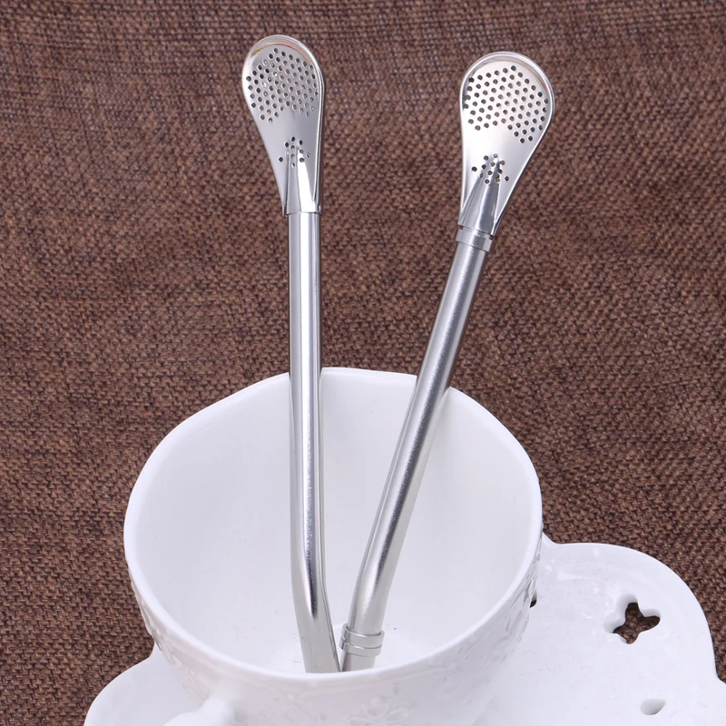 

1Pc 304 Stainless Steel Filter Straw Plain Bombilla Curved Yerba Matte Metal New