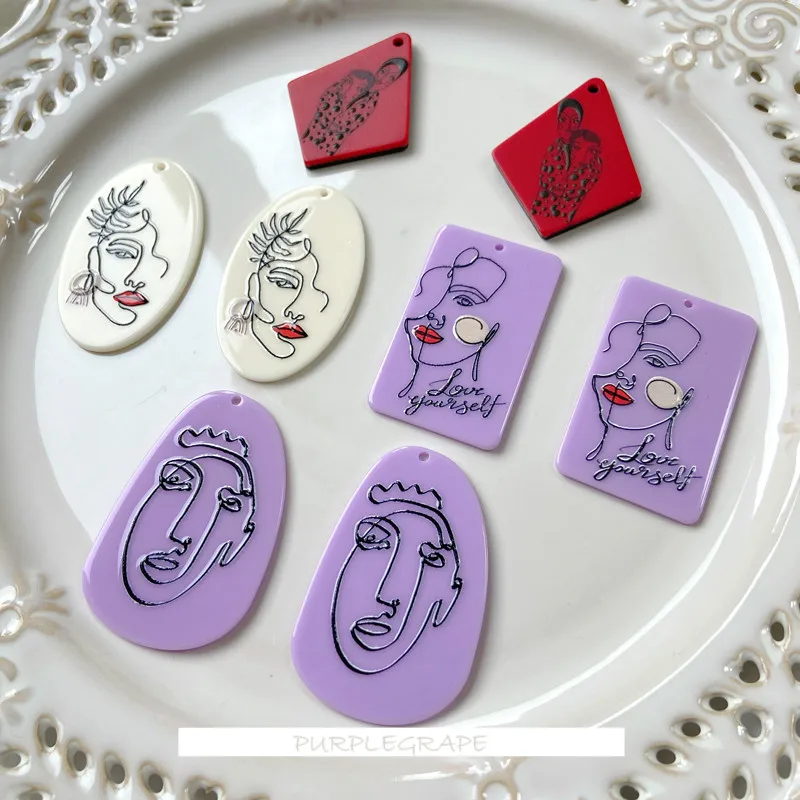 

Street style exaggeration modern fashion abstract lines figure Acrylic Pendant DIY earrings earrings pendant material