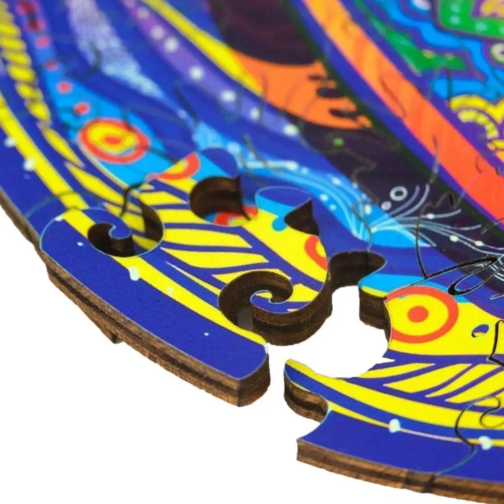 

Unique Wooden Puzzle Adults Children DIY Mysterious Fish Puzzles Each Piece Is Animal Shaped Wood Jigsaw Puzzle Christmas Gift