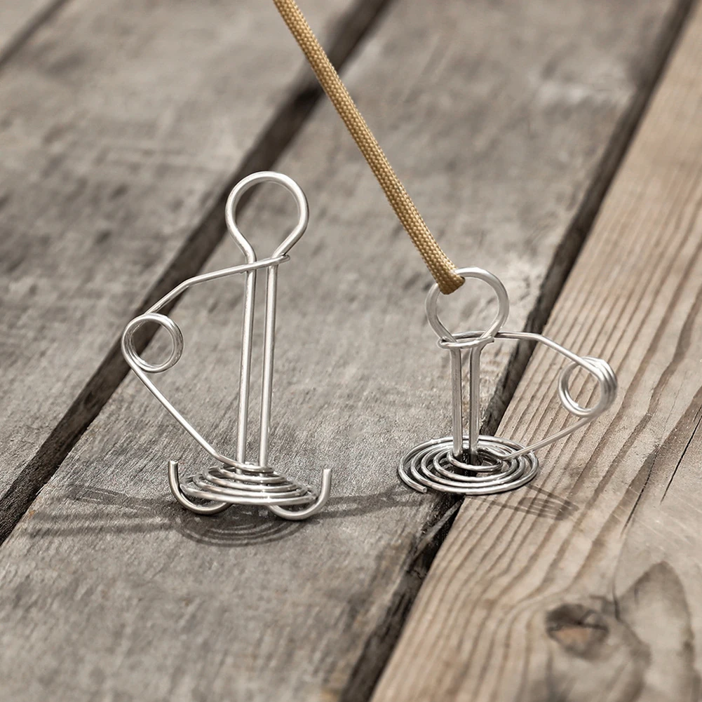 

Octopus Shaped Deck Anchor Peg Hooks Fishbone Stainless Steel Durable Wind Rope Buckle Tent Hooks Board Pegs for Camping Hiking