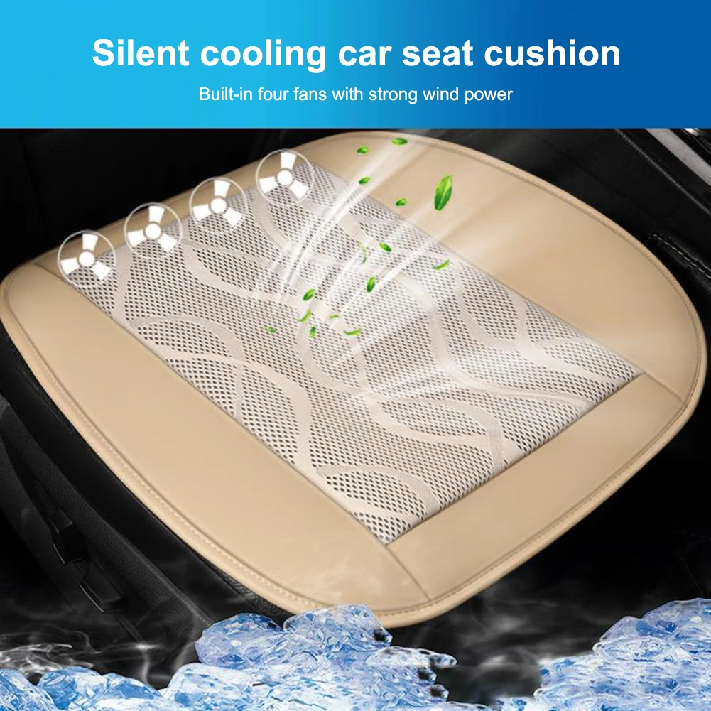 

Cooling Car Seat Cushion with 4 Fans USB Powered Summer Cool Air Car Seat Cover 2 Speeds Air Ventilating Seat Cushion for Car