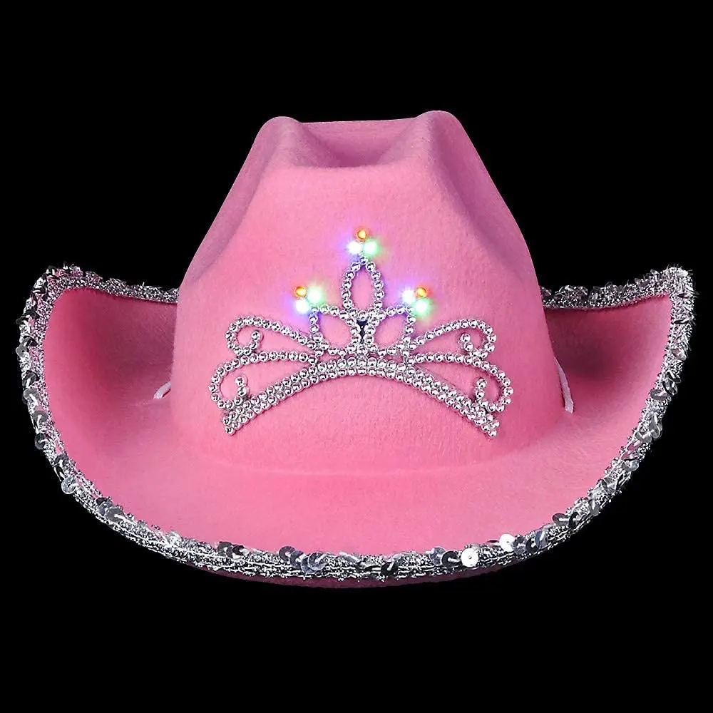 Moda Rosa vaquero sombrero de vaquera occidental Tiara sombrero de vaquera para mujer Tiara para chica sombrero de vaquera sombrero de Cowboy de vacaciones traje sombrero de fiesta