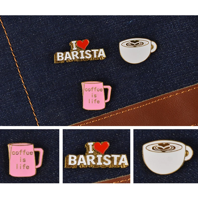 Новое поступление аксессуары для пары эспрессо брошь в виде бариста мини темпер