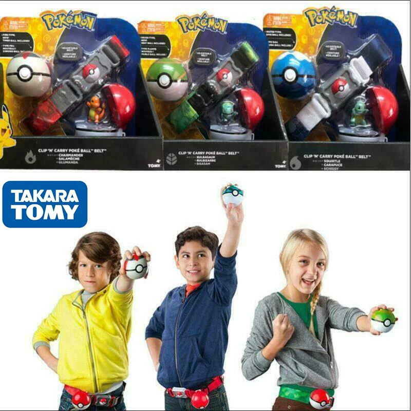 

TAKARA TOMY Pokemon Girdle Kawaii Anime Figure Poke Ball Pikachu Squirtle Snorlax Pokeball Figures Gift Lovely Kids Toys