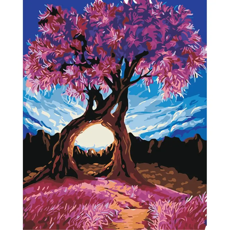 Пейзаж живопись маслом по номерам стены в комнате Картина декор Искусство