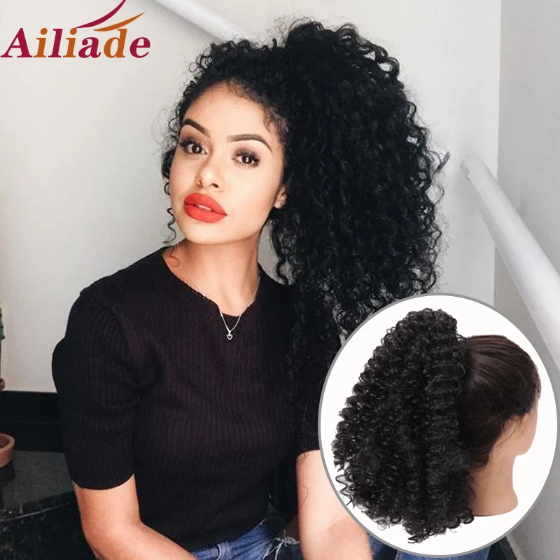 Афро кудрявый хвост AILIADE афро американский короткий синтетический накладной на