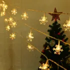 1 м Рождественская Подарочная гирлянда, светодиодная гирлянда в виде снежинок для рождественских и новогодних подарков, рождественские украшения для дома