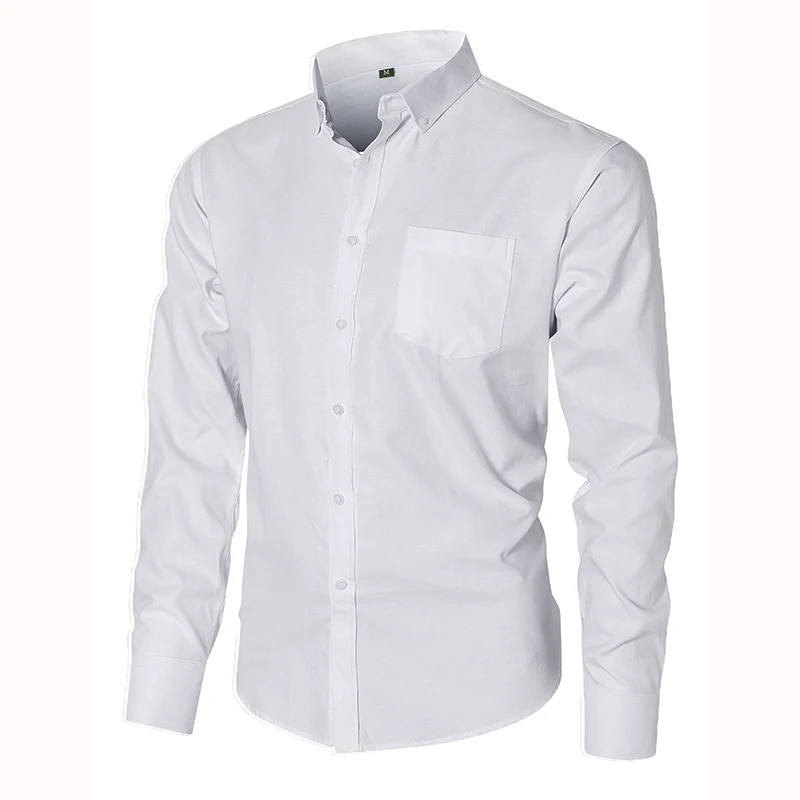 100% хлопок мужские рубашки Оксфорд высокое качество с длинными рукавами на