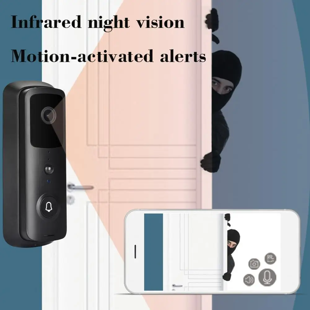 

Hot Sale WiFi Smart IP Video Doorbell V30 1080P Smart IP Video Wireless Night Vision IR Alarm Intercom Phone Doorbell