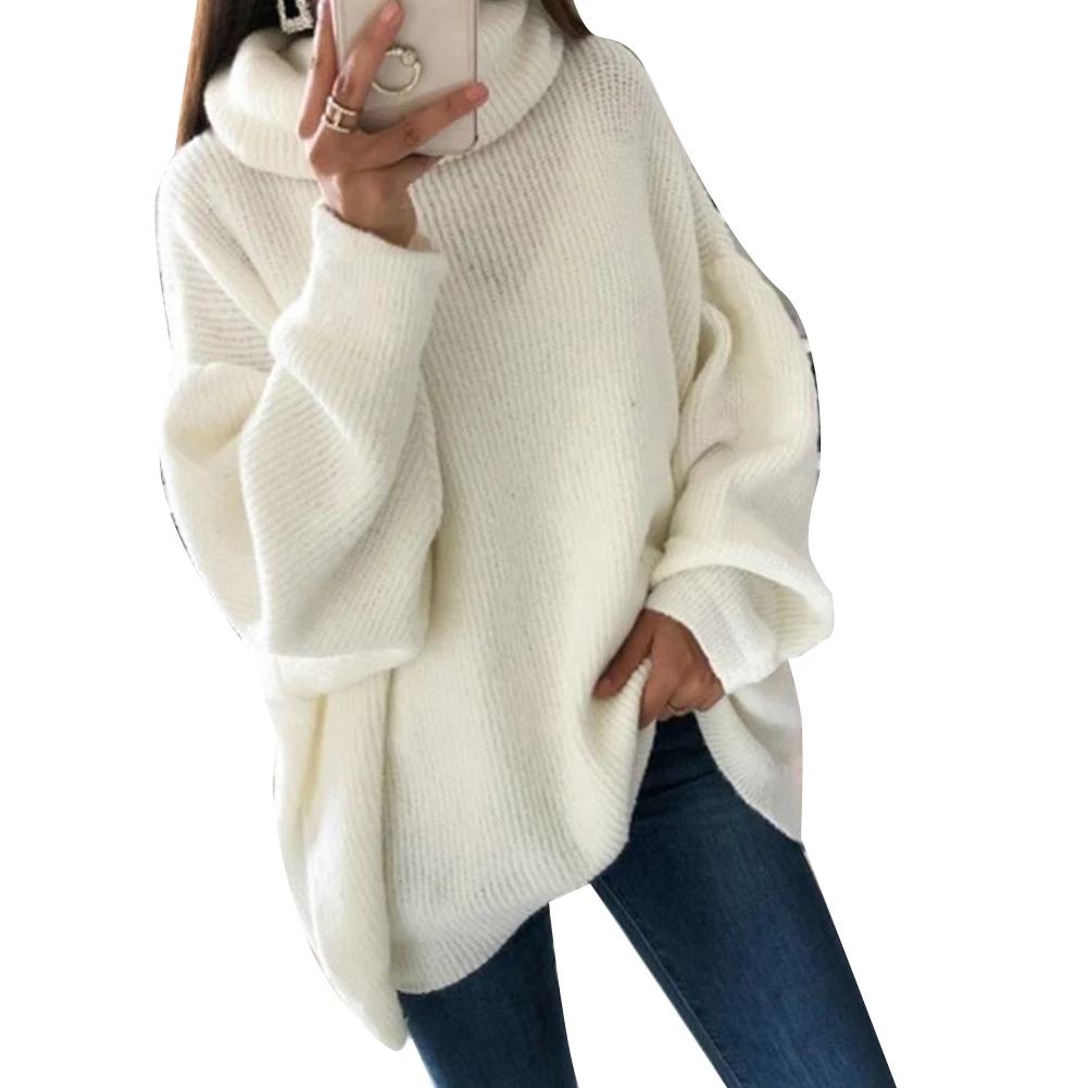 Winter Women Knitted Turtleneck Sweater Casual Soft Turtle Neck Jumper Fashion Slim Elasticity Pullovers Autumn Loose Plus Size | Женская