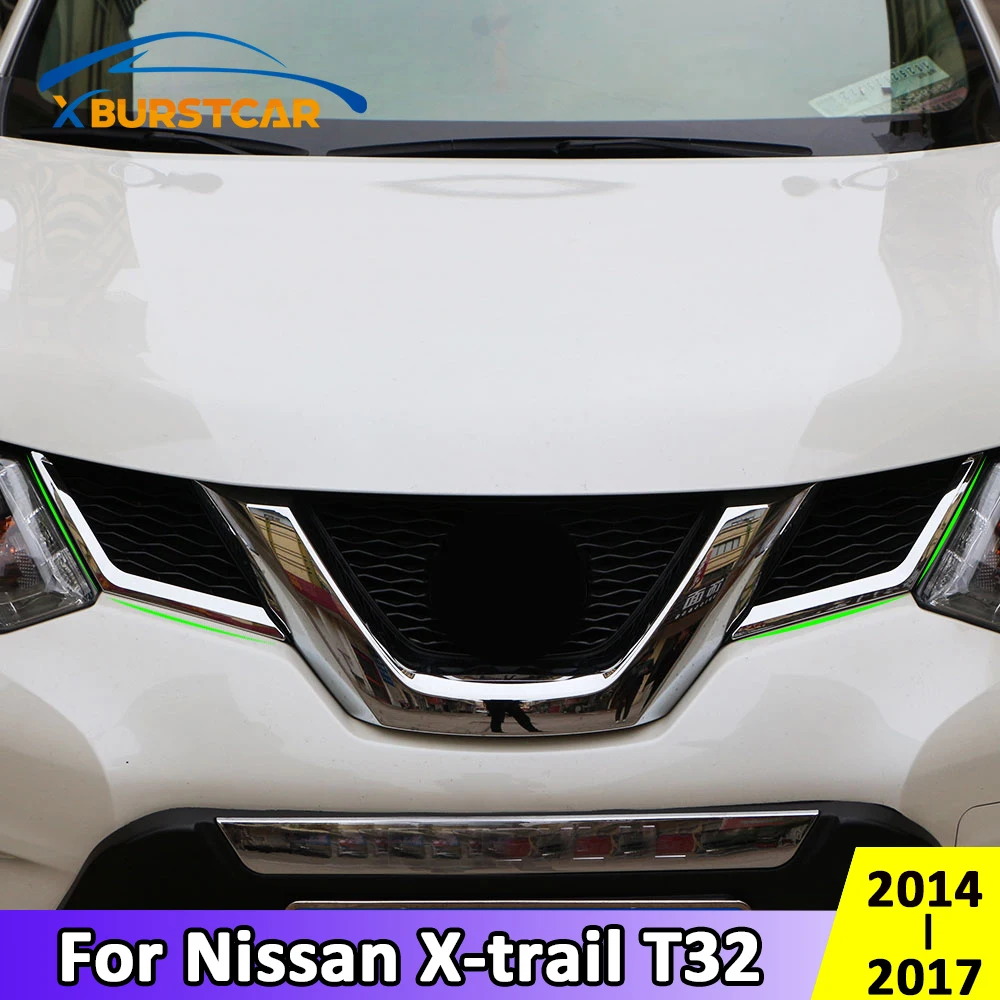 Xburstcar для Nissan X trail XTrail T32 2014 2017 Автомобильная Хромированная передняя решетка