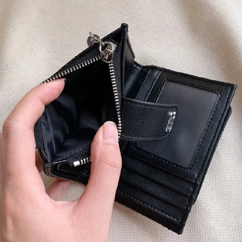 

2021 New High End Customized Brand Luxury Womens Purse Caviar V-shaped Wallet Leather Card Holder