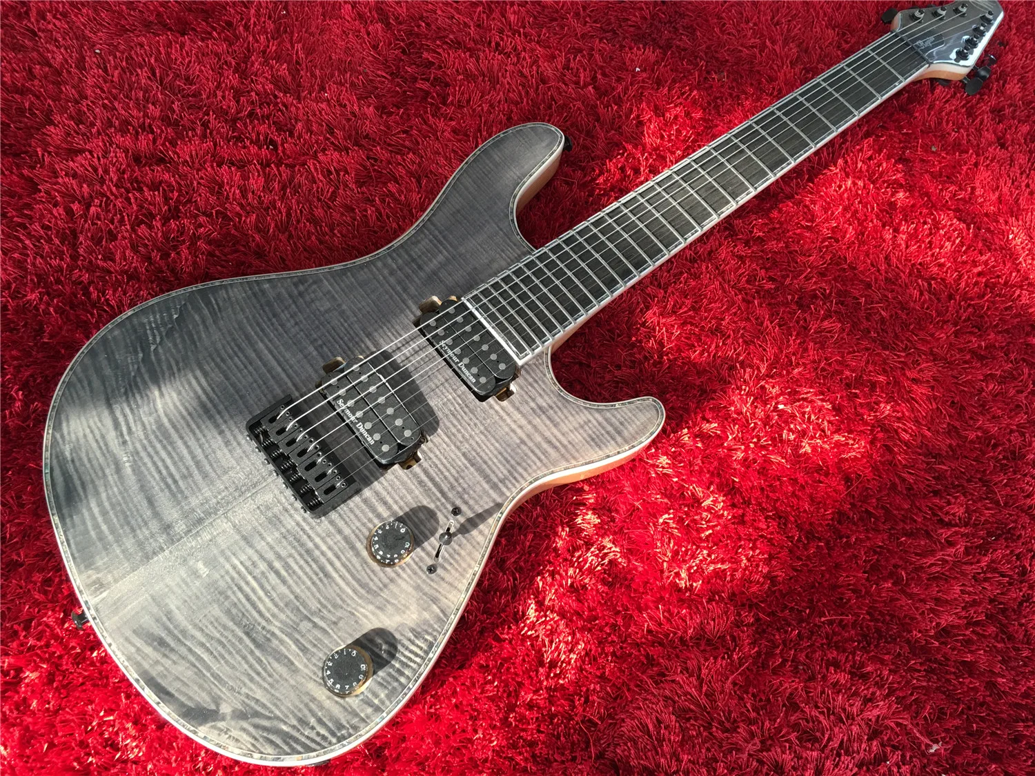 China Factory Product7 Strings Black Regius GuitarThru Maple Neck ConstructionFree Shipping | Guitar