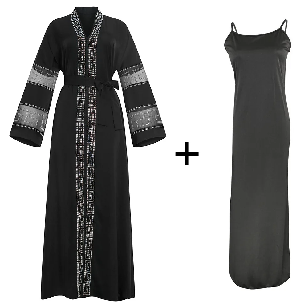 2022 Caftan Marocain Арабская Исламская одежда, кимоно, женское платье, djellablack, Abaya Дубай, Турция, мусульманское хиджаб, платье