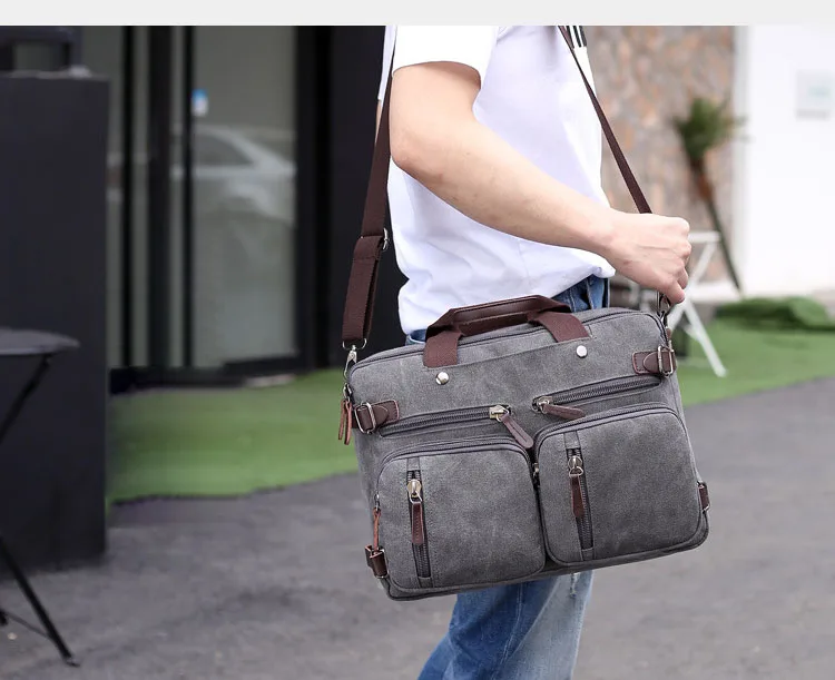 WOBAG Мужская модная дорожная сумка через плечо сумка Холщовая Сумка большой портфель большая Повседневная Деловая мужская сумка для ноутбука