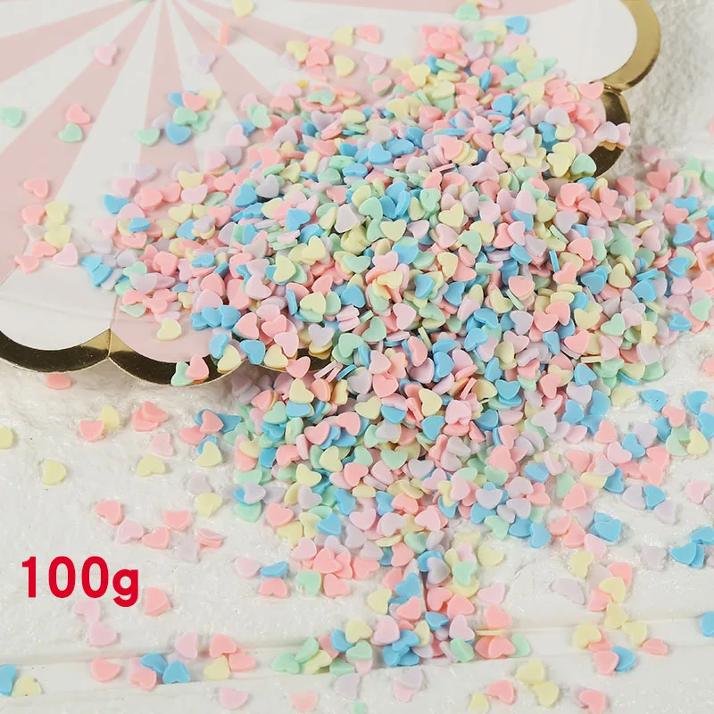 A2203 100g/lot Fimo Polymer Clay Sprinkles for Slime Heart Round Snowflake Star Slices Fake Cake Dessert Decoration DIY Nail Art Craft - Цвет: A2203