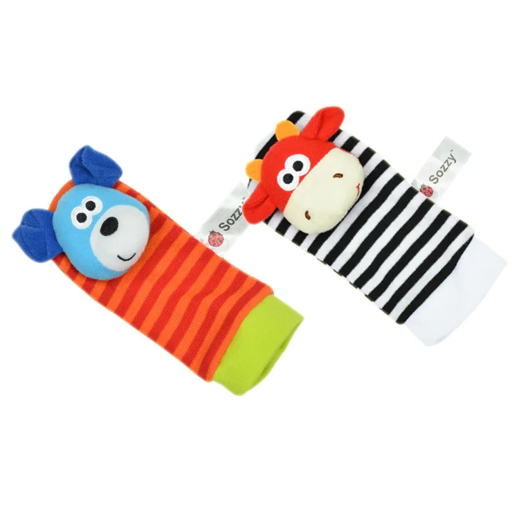 B 2pcs Socks Детские игрушки-погремушки для малышей 0-12 месяцев, Sozzy, садовый жук, погремушка на запястье и ножной Носок, развивающие игрушки на Рождество - Цвет: B 2pcs Socks