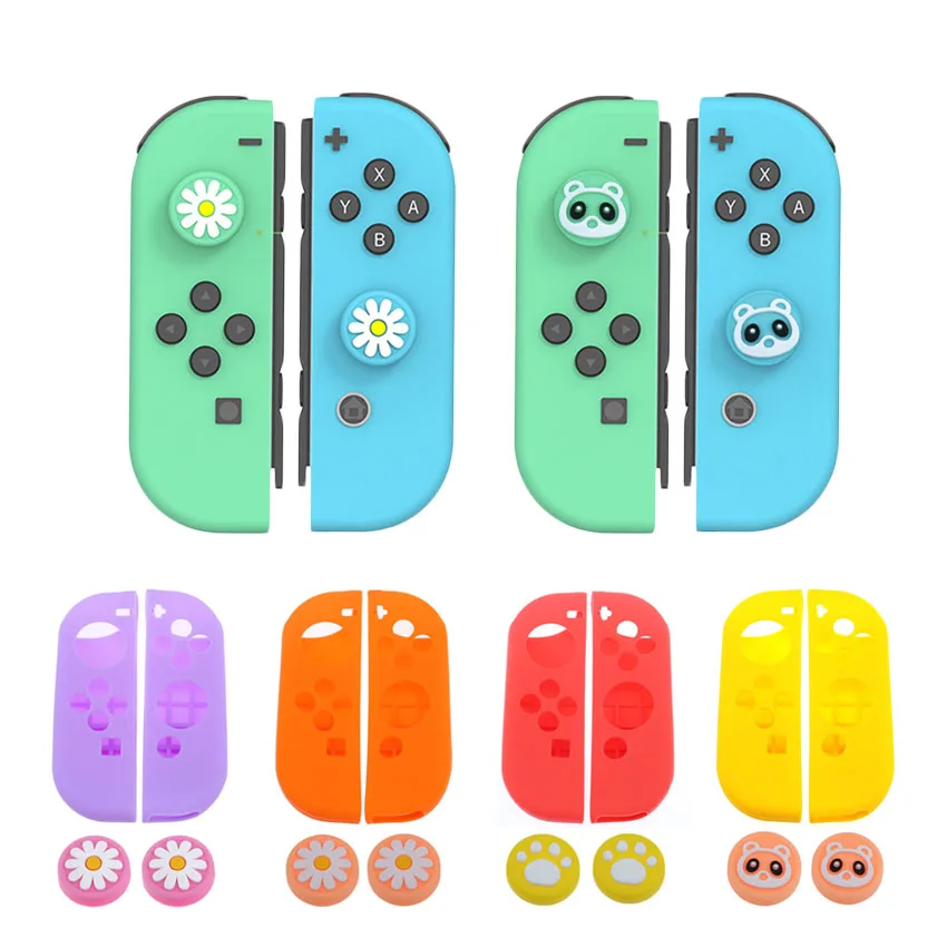 

Controller handle silicone Cover thumb cap For Nintend Switch NS Joy-Con Soft Silicone Protective Skin Case + Grip Joystick Caps