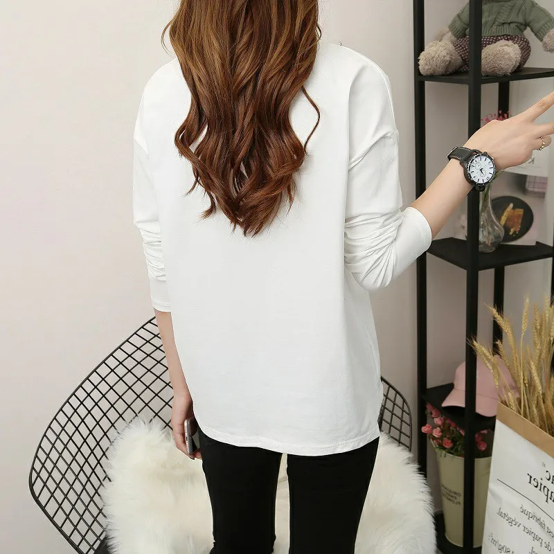 Модная футболка весна-лето 2019 новинка женская с принтом хлопок круглый вырез