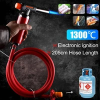 electronic ignition liquefied gas welding torch kit gas self ignition plumbing solder welding turbo torch with 205cm hose